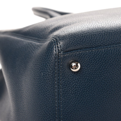 Chanel Calfskin Cerf Executive Shopper Tote Blue 6 of 9