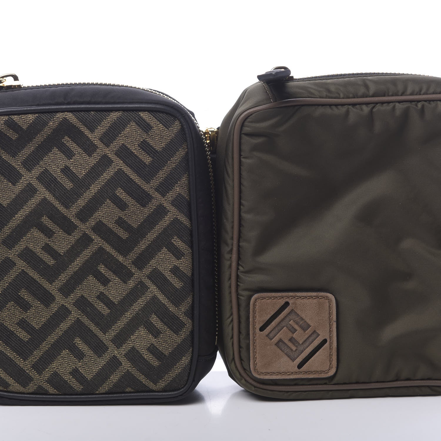Fendi Nylon Dolmias Vitello Grace FF Multi Pouch Belt Bag Military Brown Tortora 12 of 12