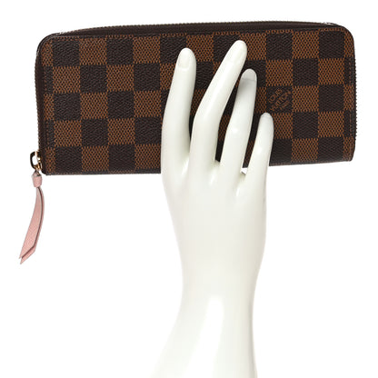Louis Vuitton Damier Ebene Clemence Wallet Rose Ballerine 2 of 10