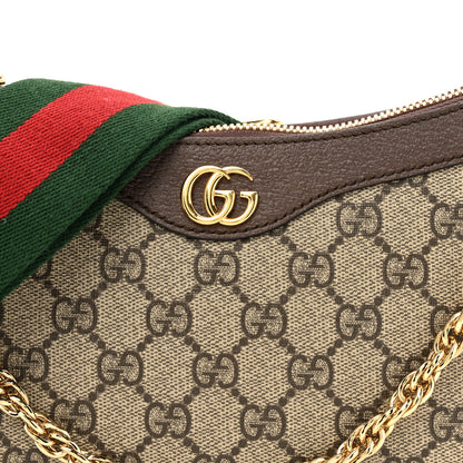 Gucci GG Supreme Monogram Textured Dollar Calfskin Web Small Ophidia GG Handbag Beige Ebony New Acero 8 of 12