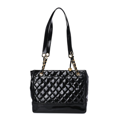 Chanel Patent Quilted Shoulder Bag Black 1 of 4