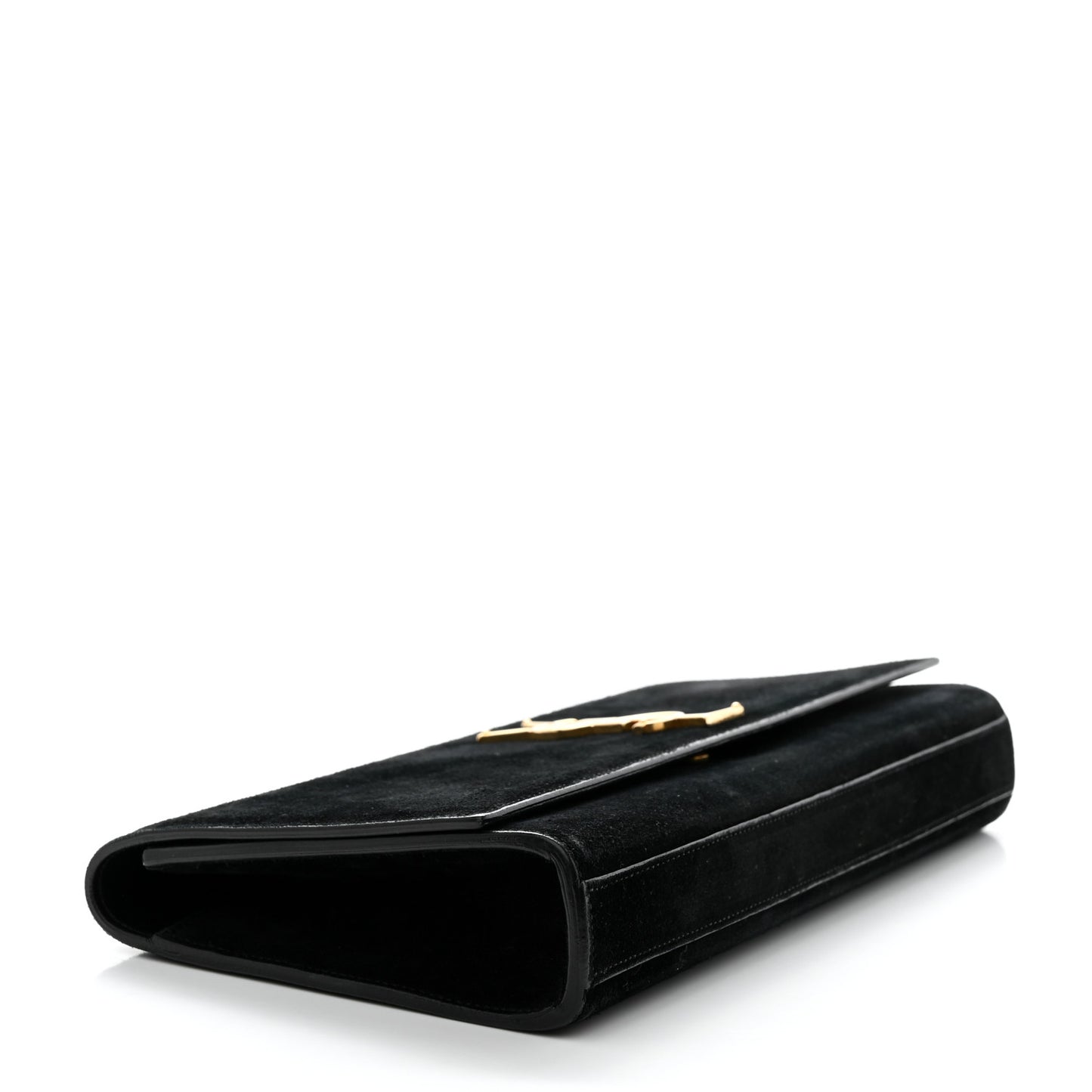 Suede Classic Monogram Cassandre Clutch Clutch Black