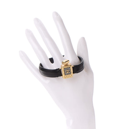 Chanel Calfskin Crystal Perfume Bottle CC Bracelet M Black 2 of 4