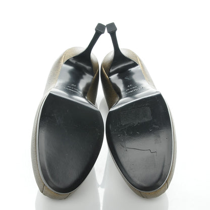 Saint Laurent Calfskin Horse Print Tribtoo 80 Pumps 39 Gold 5 of 8