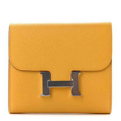 Hermes Epsom Constance Compact Passant Wallet Jaune Ambre 1 of 6