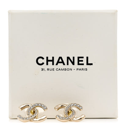Chanel Crystal CC Earrings Gold 5 of 5