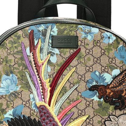 Gucci GG Supreme Monogram Blooms Bird Embroidered Dome Backpack 7 of 9