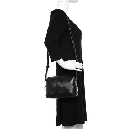 Bottega Veneta Lambskin Maxi Intrecciato Small Cassette Camera Bag Black 2 of 9