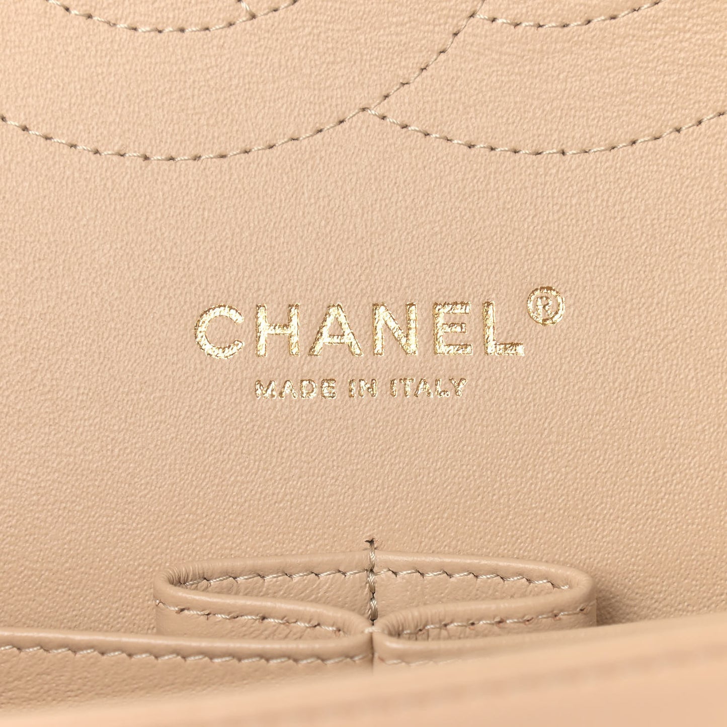 Lambskin Quilted Jumbo Double Flap Beige Clair