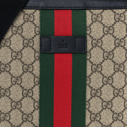 Gucci GG Supreme Monogram Web Messenger Bag Black 8 of 10