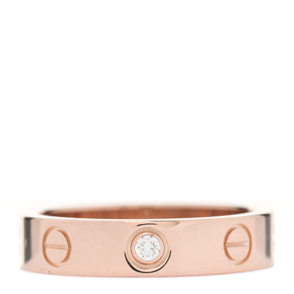 Cartier 18K Pink Gold Diamond 4mm LOVE Wedding Band Ring 48 4.5 1 of 5
