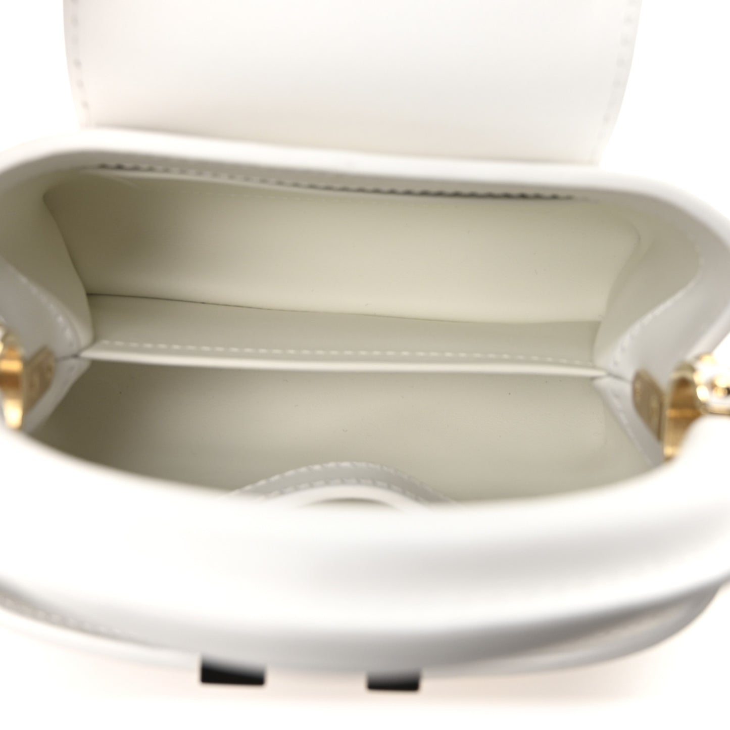 Calfskin Sequins Bubbly Floral Mini Capucines Optic White