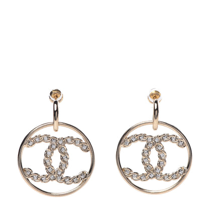 Chanel Crystal CC Earrings Gold 1 of 4