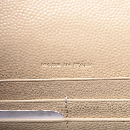Saint Laurent Grain De Poudre Matelasse Chevron Monogram Envelope Chain Wallet Nude Powder 7 of 9