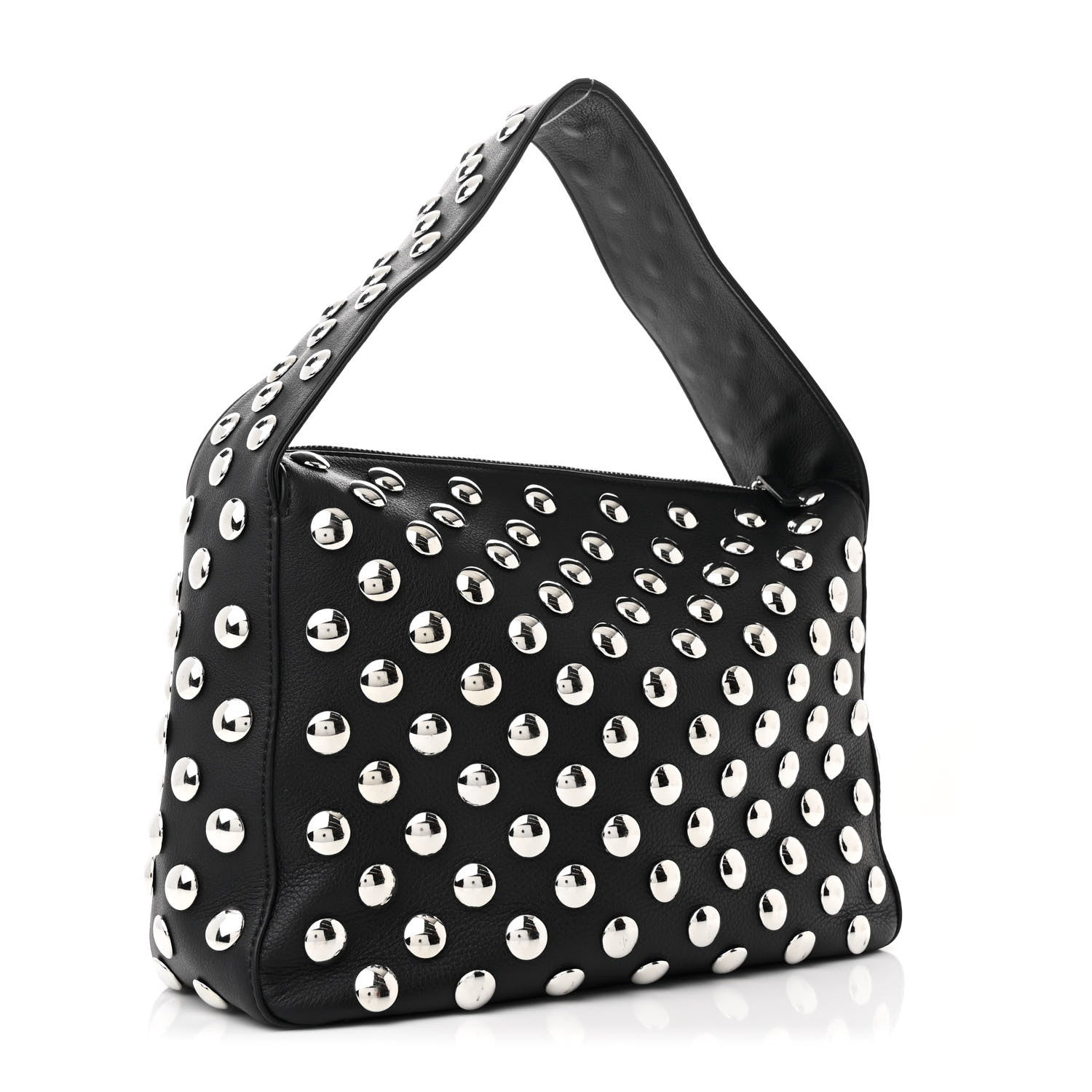 Khaite Pebbled Sport Calfskin Studded Elena Black 3 of 9