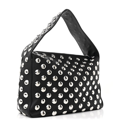 Khaite Pebbled Sport Calfskin Studded Elena Black 3 of 9