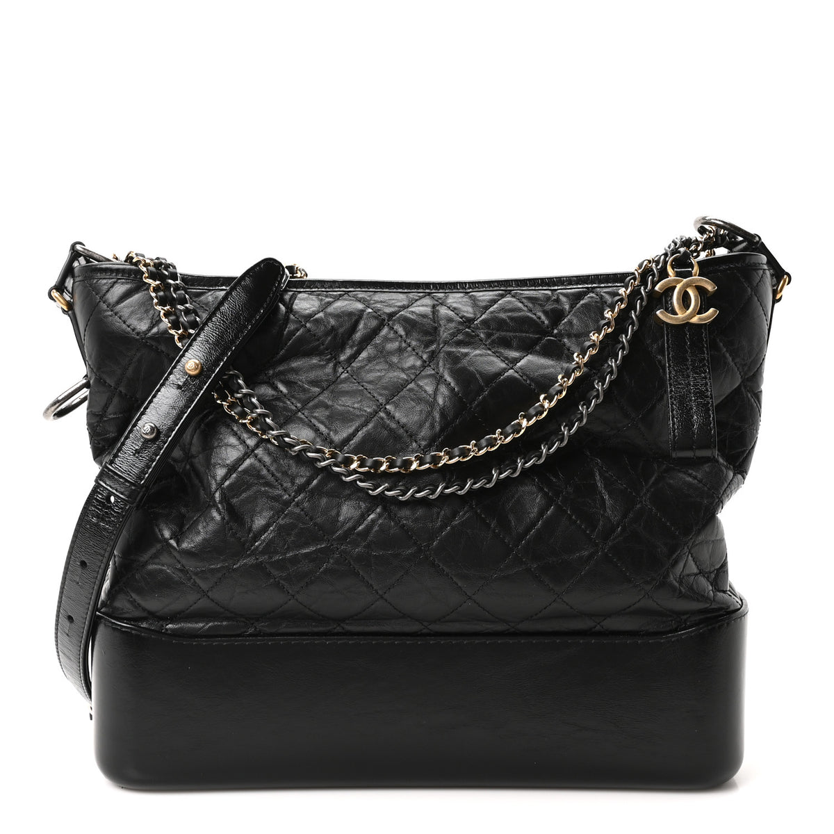 Chanel Aged Calfskin Quilted Large Gabrielle Hobo Black 1 of 10