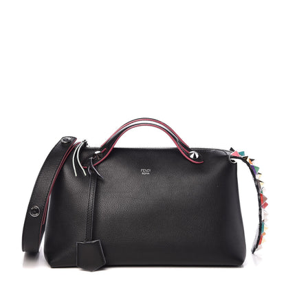 Fendi Vitello Dolce Croc Tail Studded Medium By The Way Boston Bag Black Multicolor 1 of 10