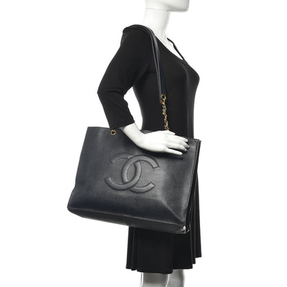 Chanel Caviar CC Tote Navy 2 of 18