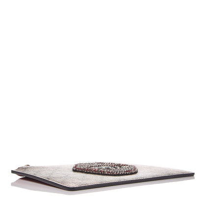 Gucci GG Supreme Monogram Merveilles Lips Zip Pouch Hibiscus Red 4 of 9