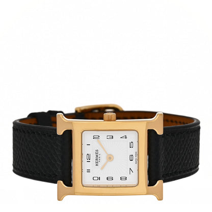 Hermes Stainless Steel Epsom 21mm Heure H Hour Quartz Watch Noir 2 of 5