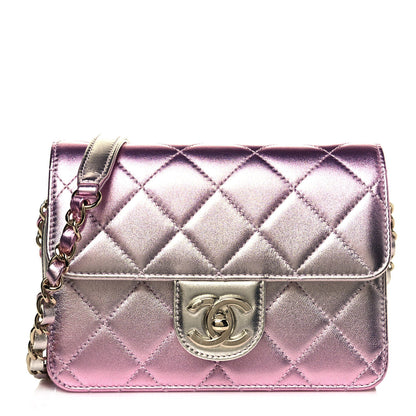 Chanel Metallic Lambskin Like A Wallet Flap Golden Pink 1 of 13