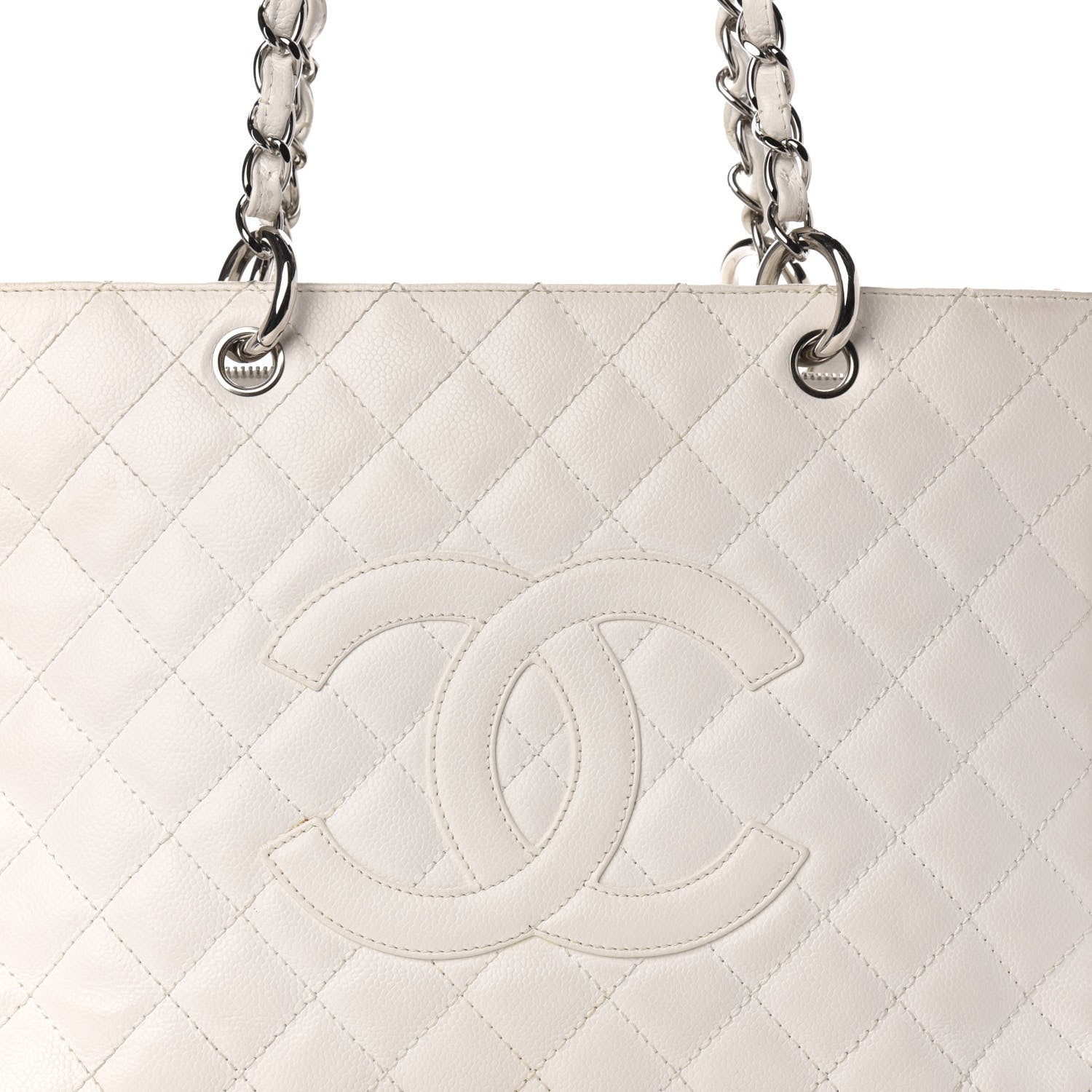Chanel Caviar Quilted Grand Shopping Tote GST White 12 of 12