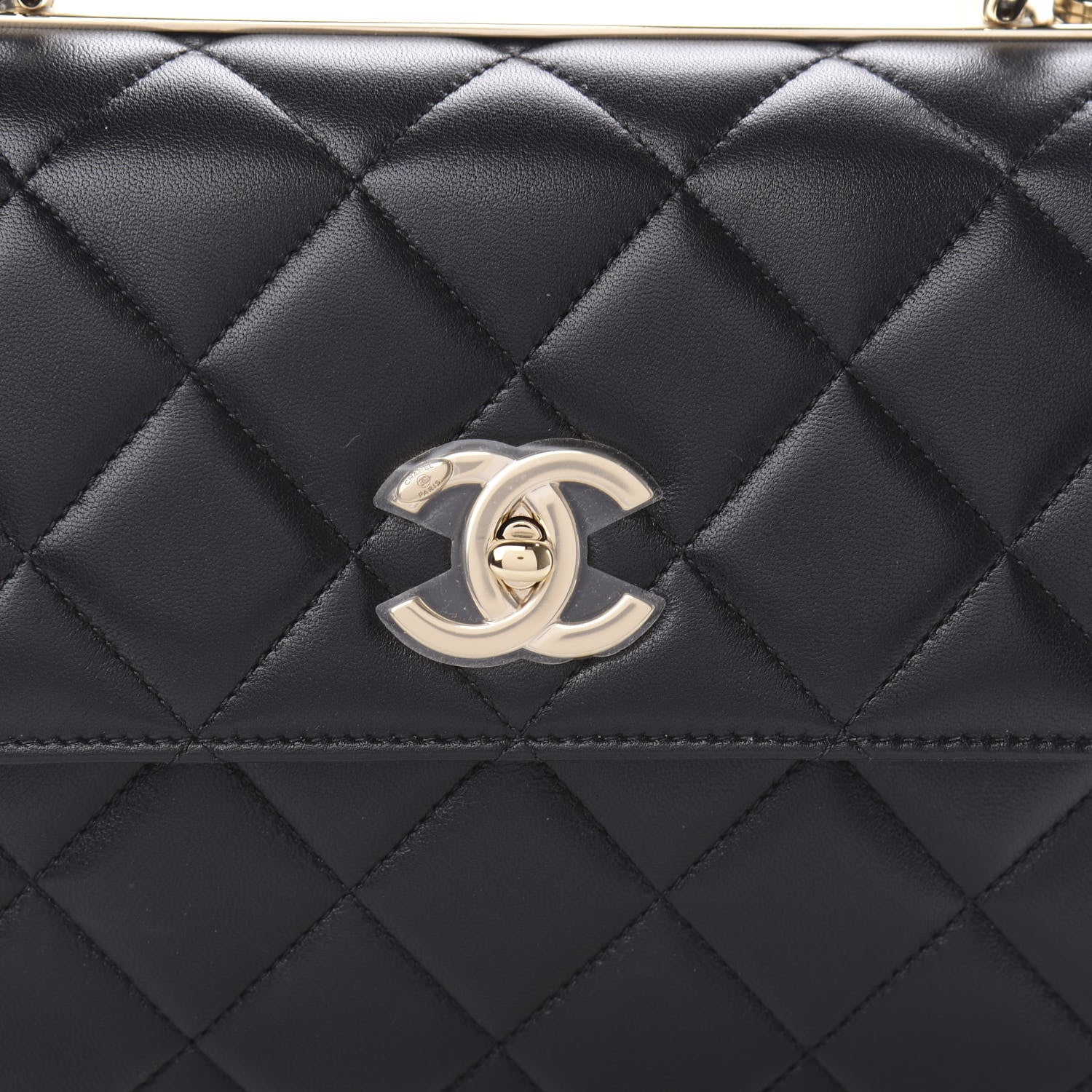 Chanel Lambskin Quilted Small Trendy CC Dual Handle Flap Bag Black 10 of 11