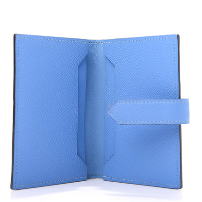 Hermes Epsom Bi Color Bearn Card Holder Wallet Paradise Bleu Sapphire 5 of 9