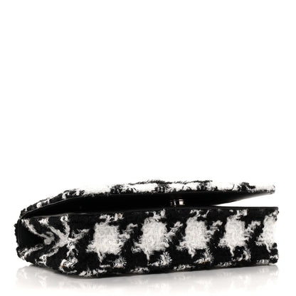 Chanel Tweed Shearling Quilted Chanel Wallet On Chain WOC and Coin Purse White Black 4 of 10