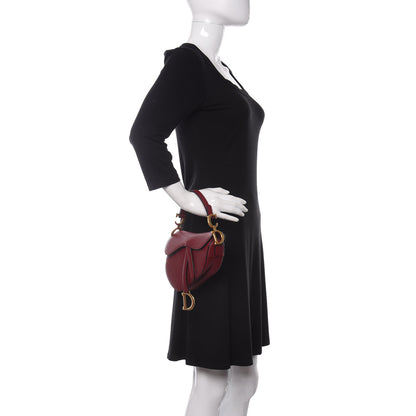 Christian Dior Grained Calfskin Mini Saddle Bag Red 2 of 10