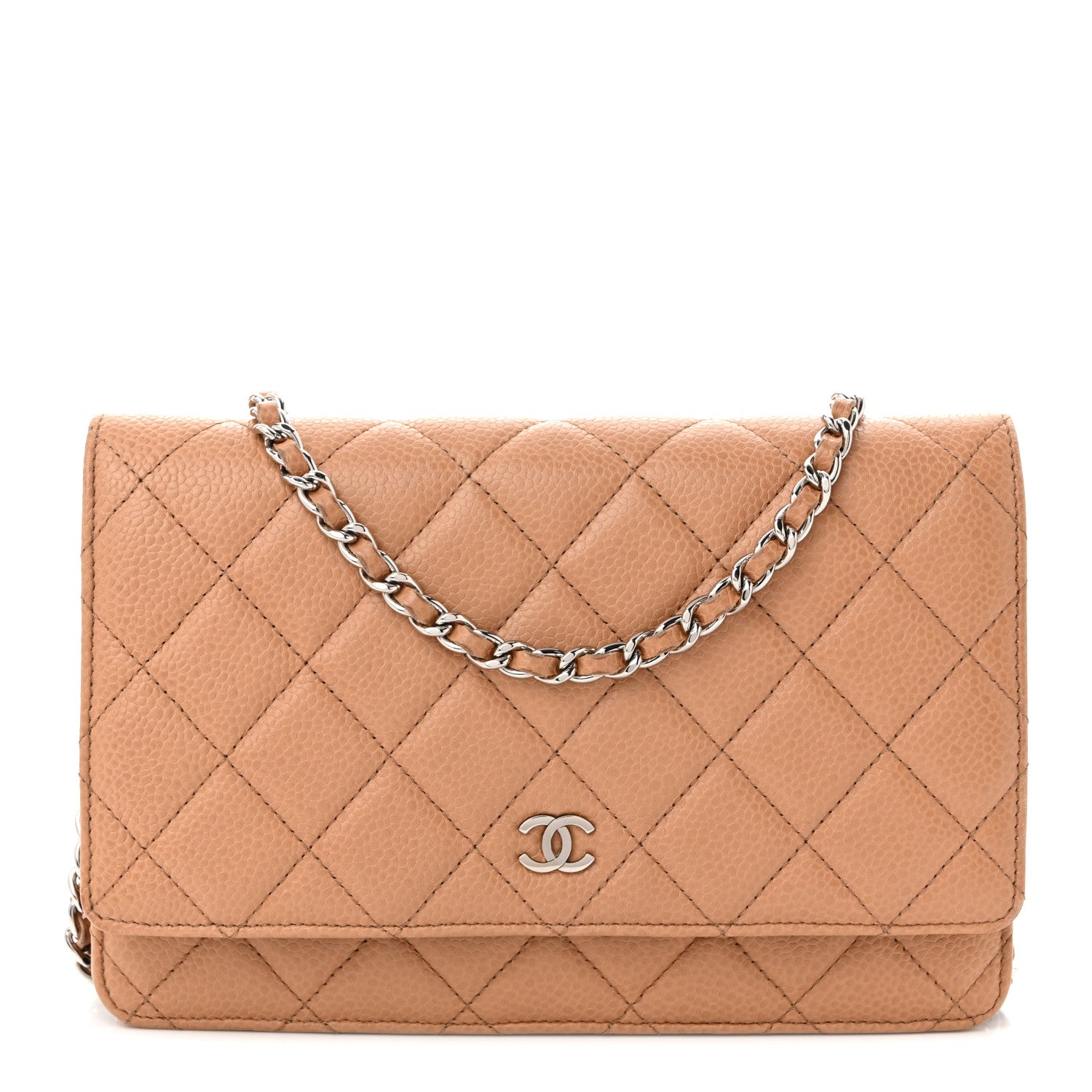 Chanel Caviar Quilted Wallet on Chain WOC Beige 1 of 11