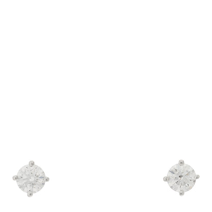 Tiffany Platinum Diamond .50ctw Solitaire Earrings 1 of 5