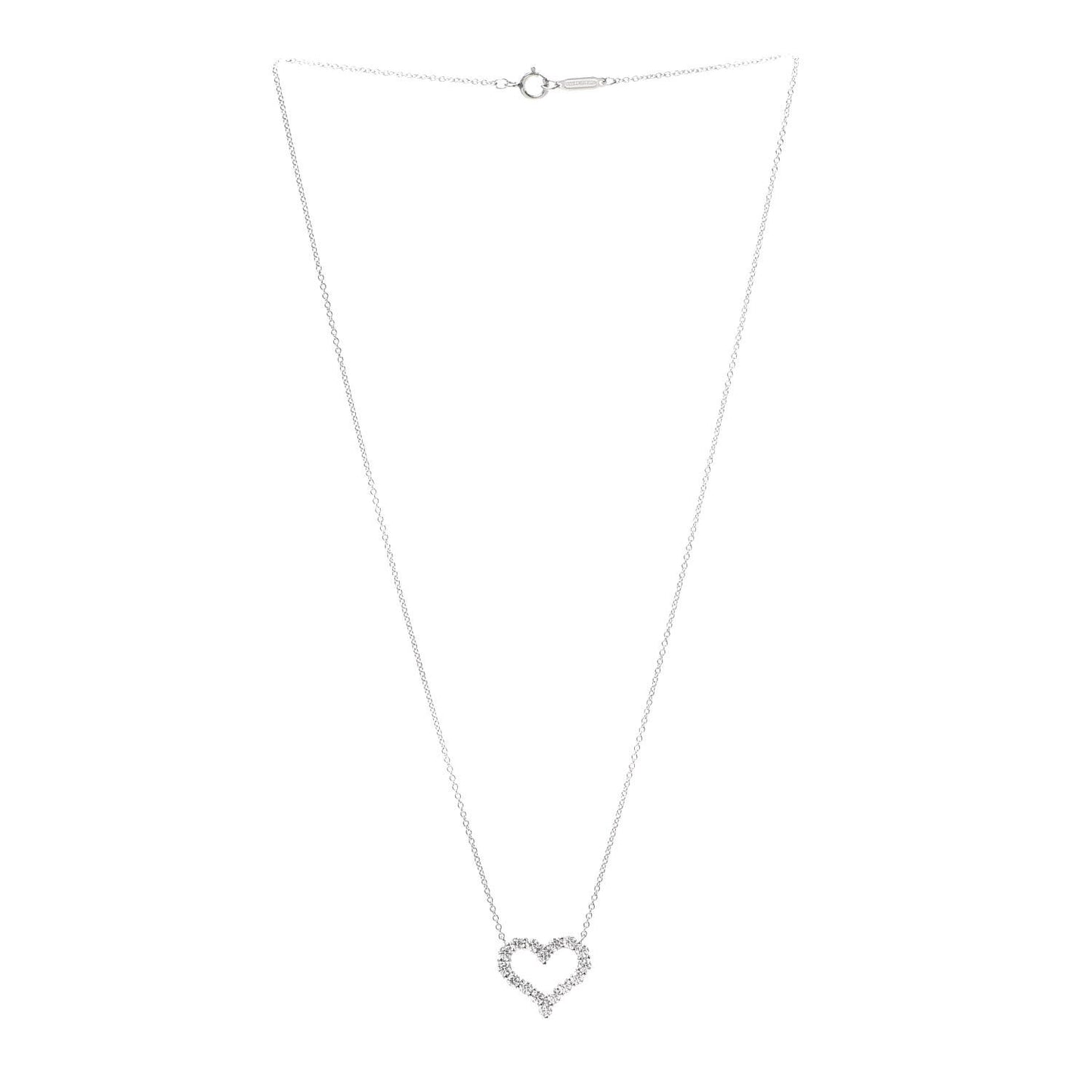 Platinum Diamond Small Heart Pendant Necklace