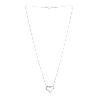 Tiffany Platinum Diamond Small Heart Pendant Necklace 3 of 7