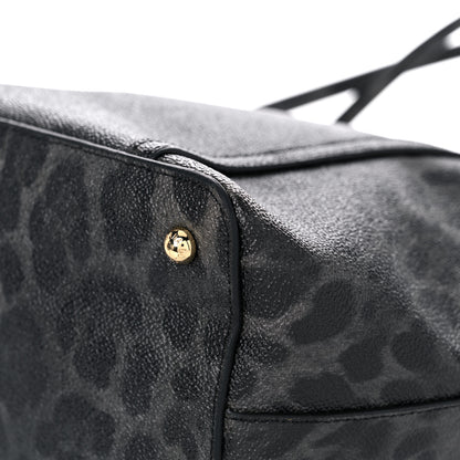 Dolce & Gabbana Coated Canvas Leopard Print Miss Escape Tote Grey 8 of 11