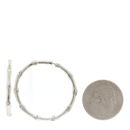 John Hardy Sterling Silver 35mm Bamboo Hoop Earrings 2 of 4