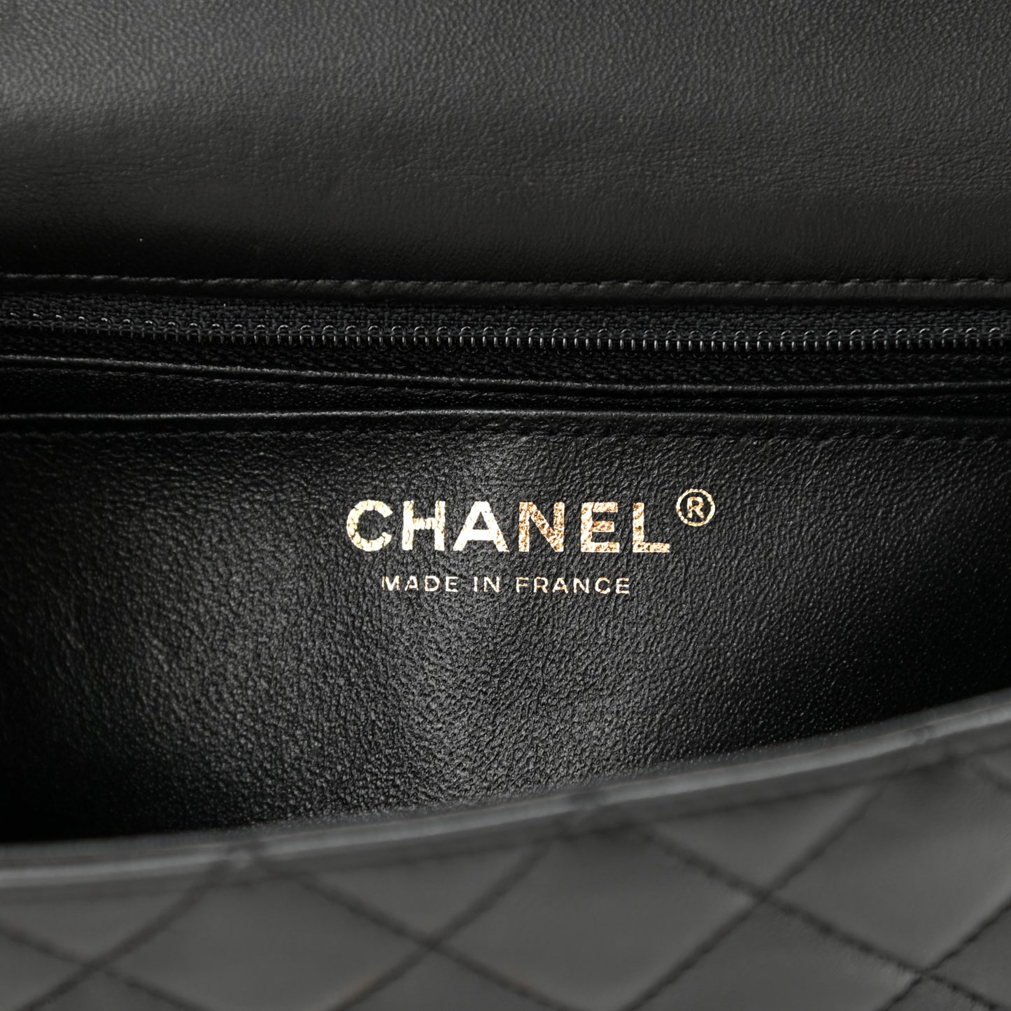 Lambskin Quilted Mini Rectangular Flap Black