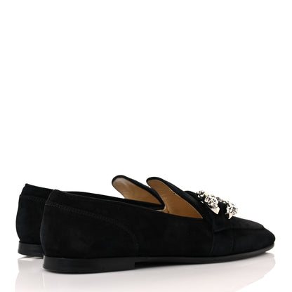 Jimmy Choo Suede Crystal Mani Flat Loafer 35 Black 4 of 12