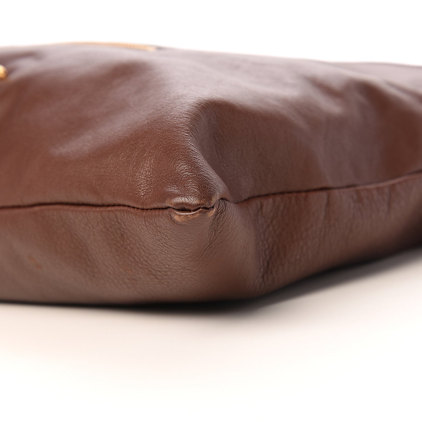 Soft Calfskin House Check Big Crush Tote Brown Ochre