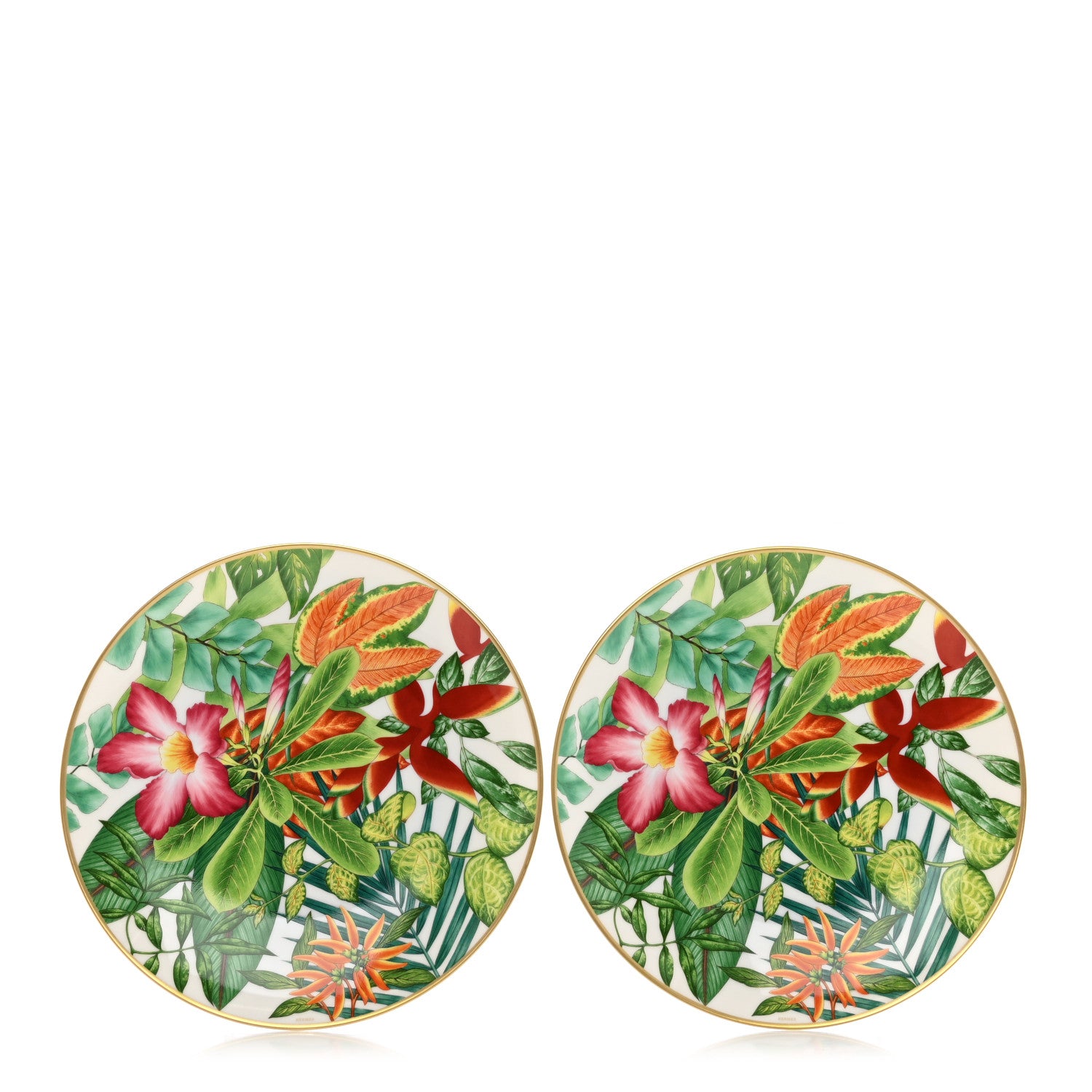 Hermes Porcelain Passifolia Dessert Plate N°2 Set of 2 1 of 9