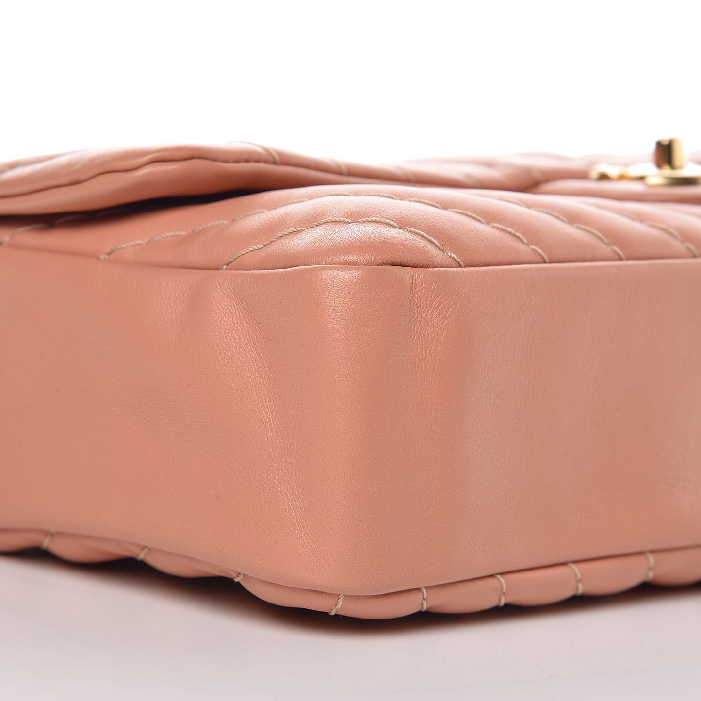Calfskin Surpique Chevron Large Flap Pink