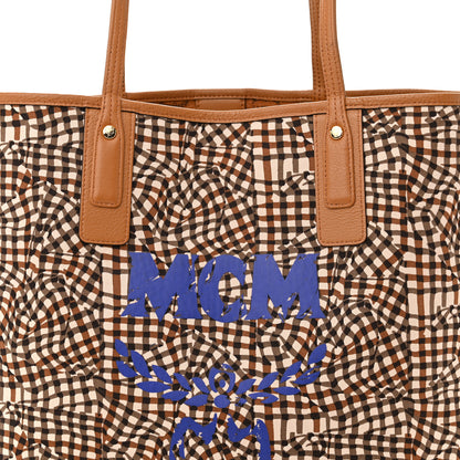 MCM Visetos Medium Liz Reversible Shopper Tote Cognac 13 of 17