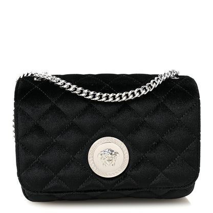 Versace Velvet Quilted Medusa Chain Crossbody Black 1 of 10