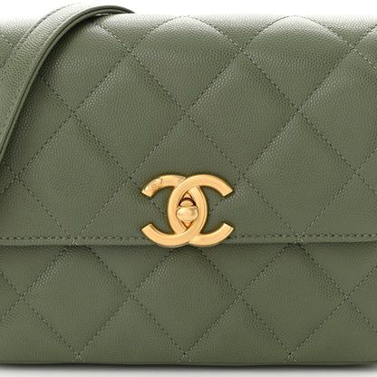 Chanel Shiny Caviar Quilted Mini Flap Khaki 8 of 11