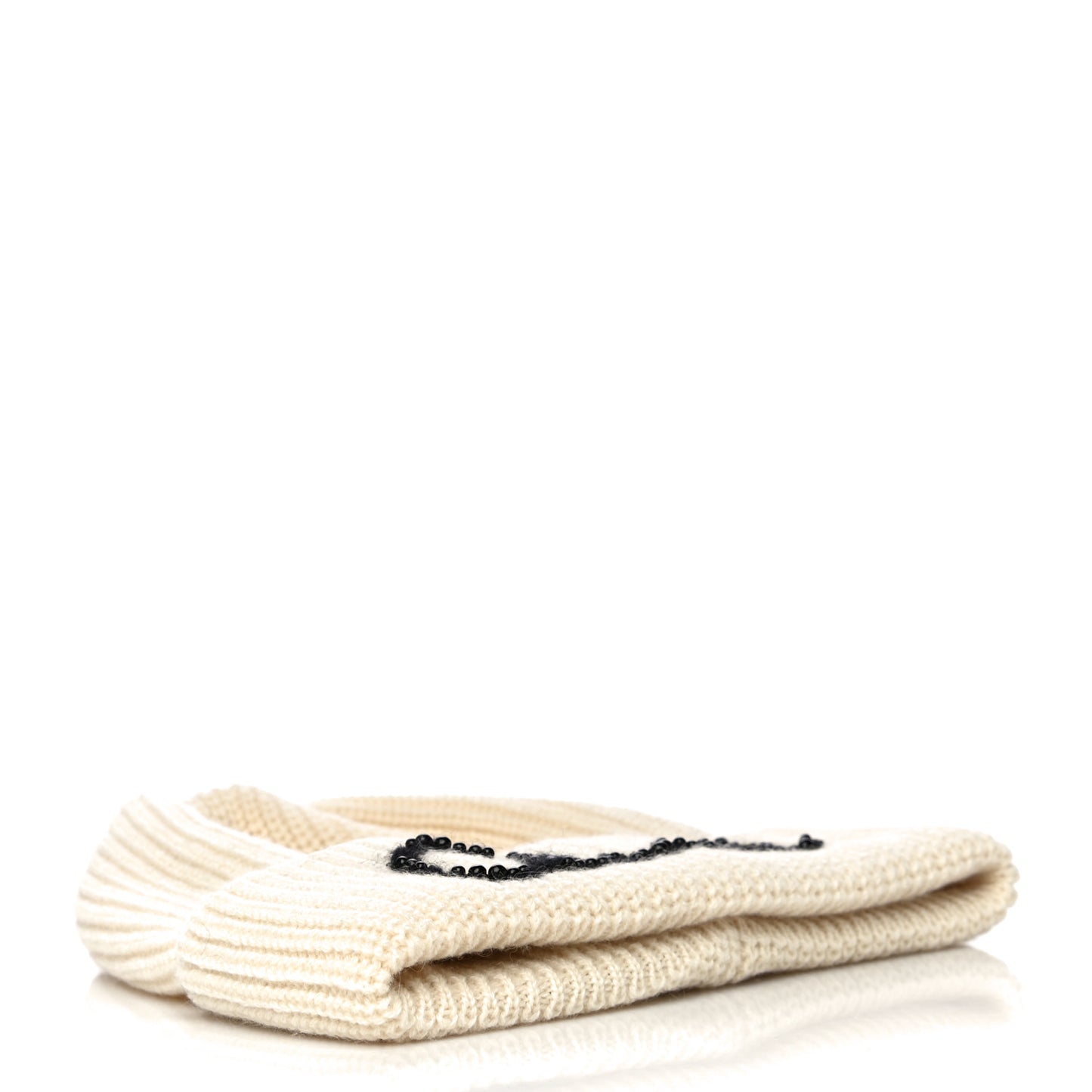 Cashmere Logo Beanie Hat White Black
