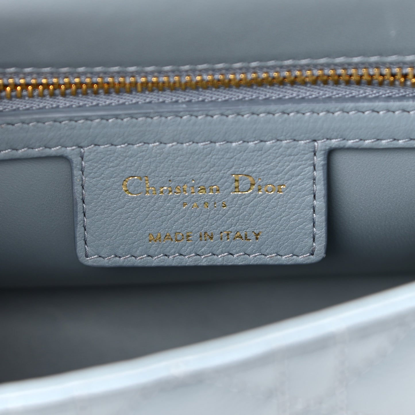 Calfskin Cannage Small Caro Bag Cloud Blue