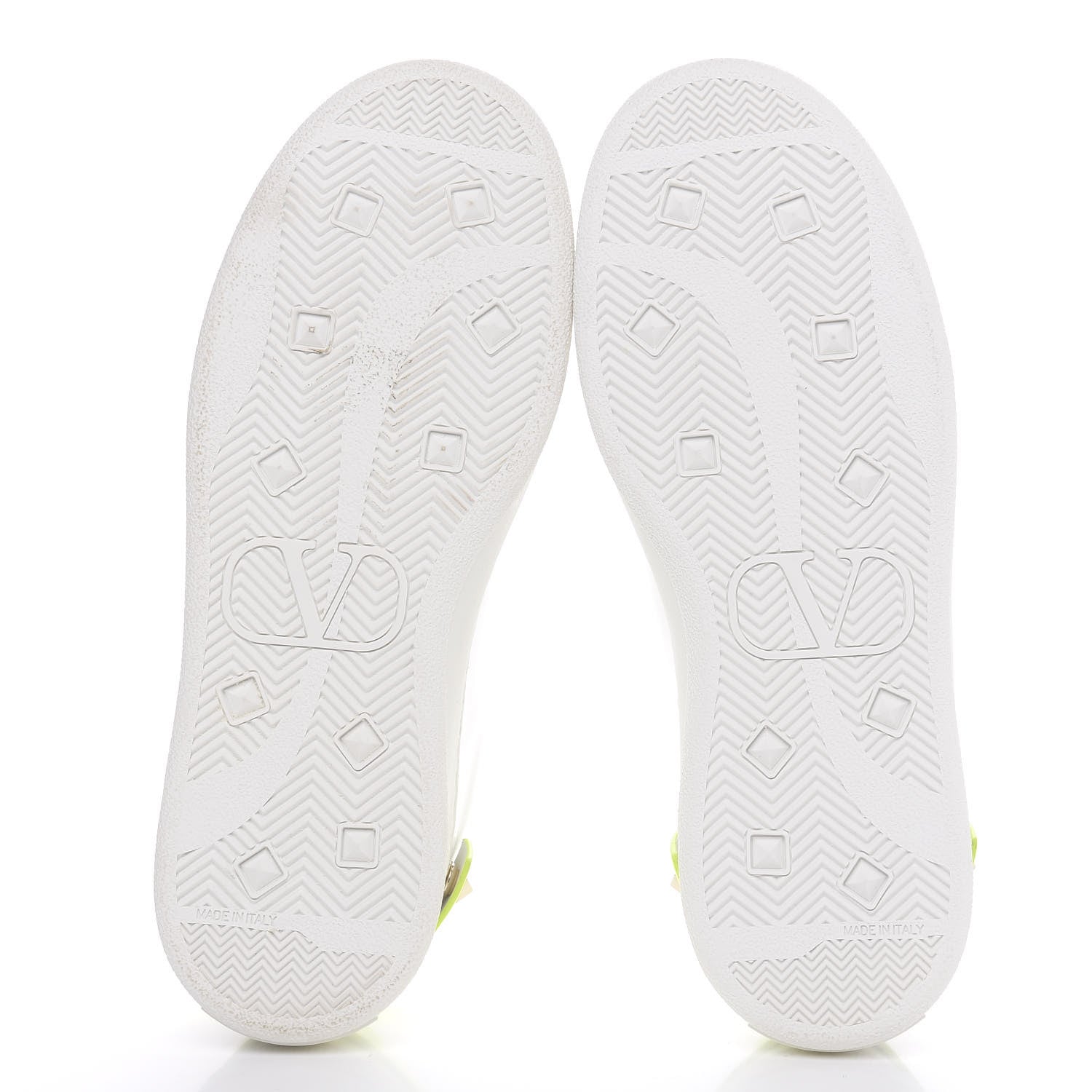 Valentino Garavani Calfskin Womens Backnet Sneakers 36 White Fluo Yellow 5 of 9