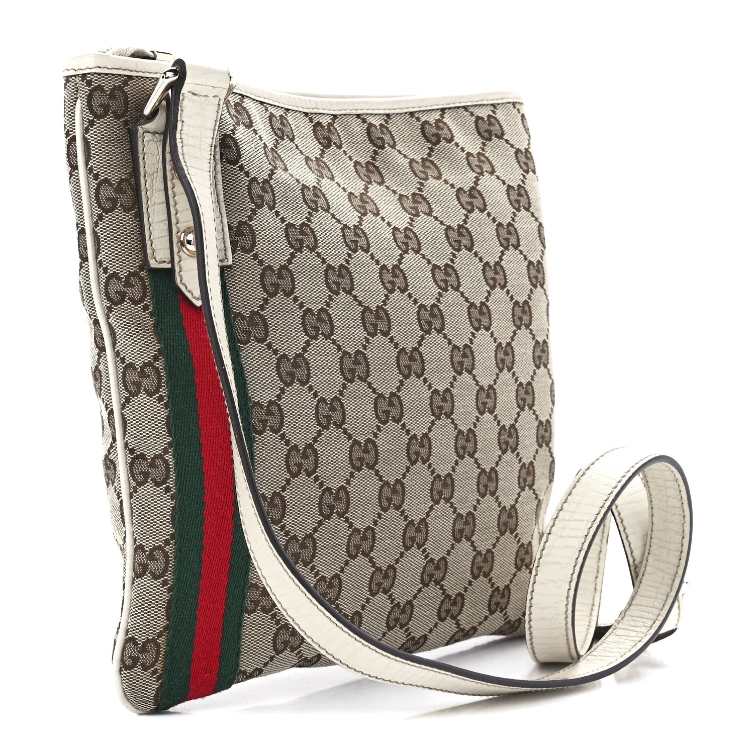Gucci Monogram Web Jolicoeur Charms Messenger White 2 of 11