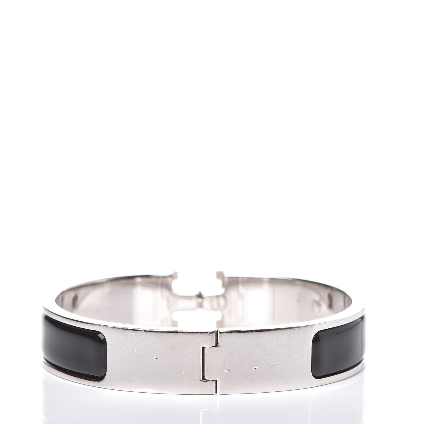 Enamel Narrow Clic Clac H Bracelet PM Black